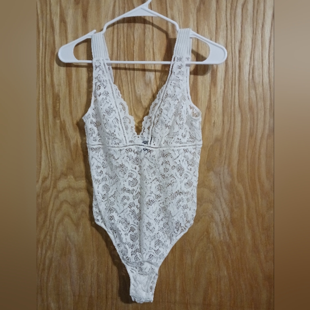 Victoria Secret White Lace Intimate One Piece Women's Size Medium